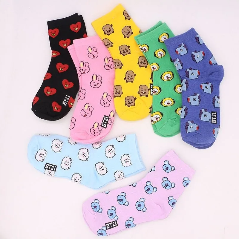 Kawaii BT21 Cartoon Socks Cute – Tippet Line recenzja i cena
