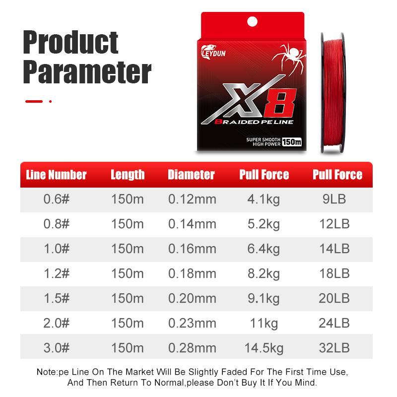 LEYDUN Not-Fading Red Fishing  – Ice Fishing Line recenzja i cena