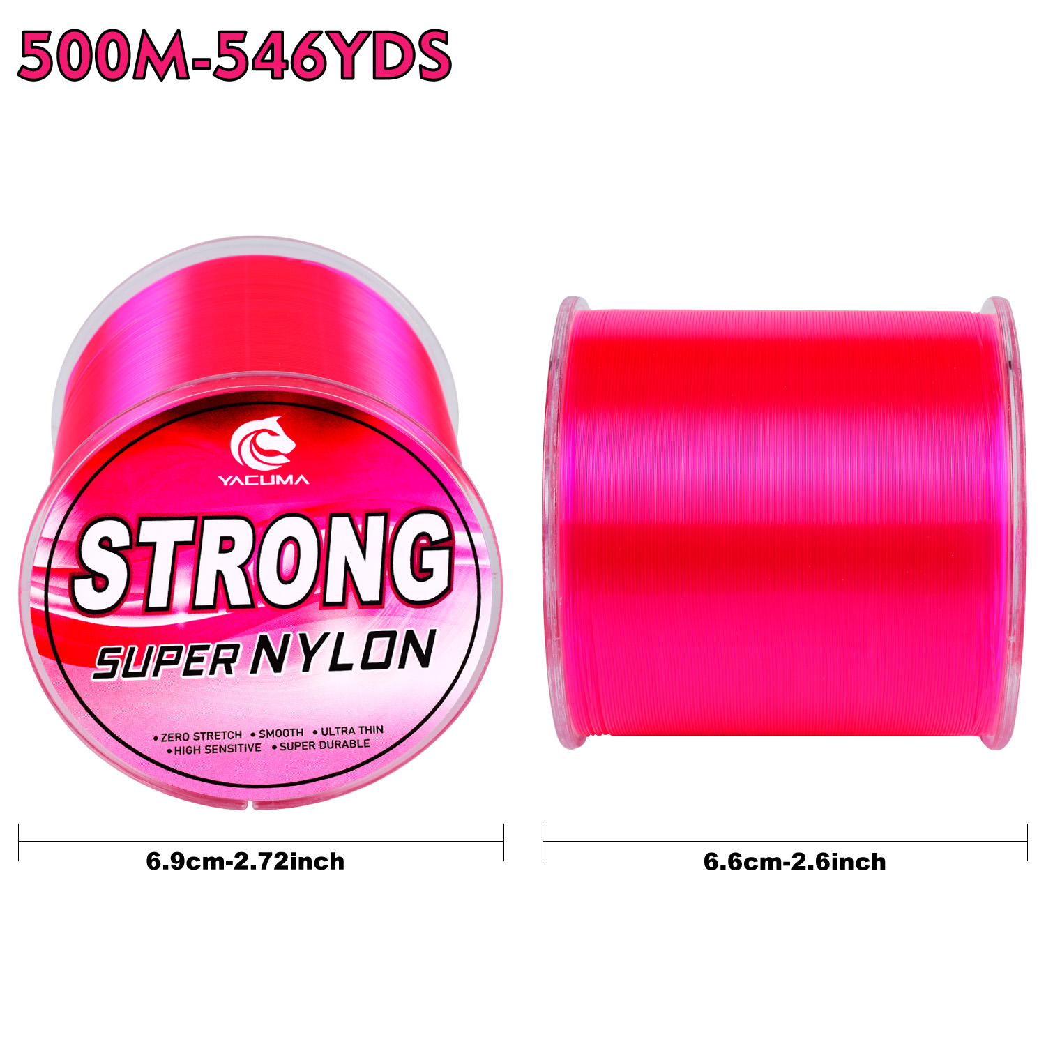 YACUMA 500M-546YDS Strong Pink – Fluorocarbon Line recenzja i cena